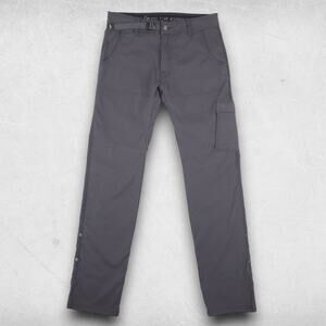 PrAna Stretch Zion Straight Cargo Pants Men 30x32 Dark Gray Outdoor Technical